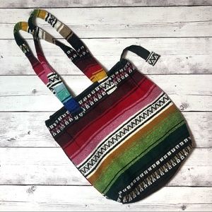 New Mexican blanket falza shoulder tote bag